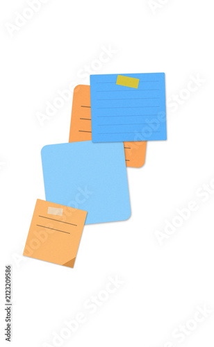 Colorful sticky notes connected with paper clip