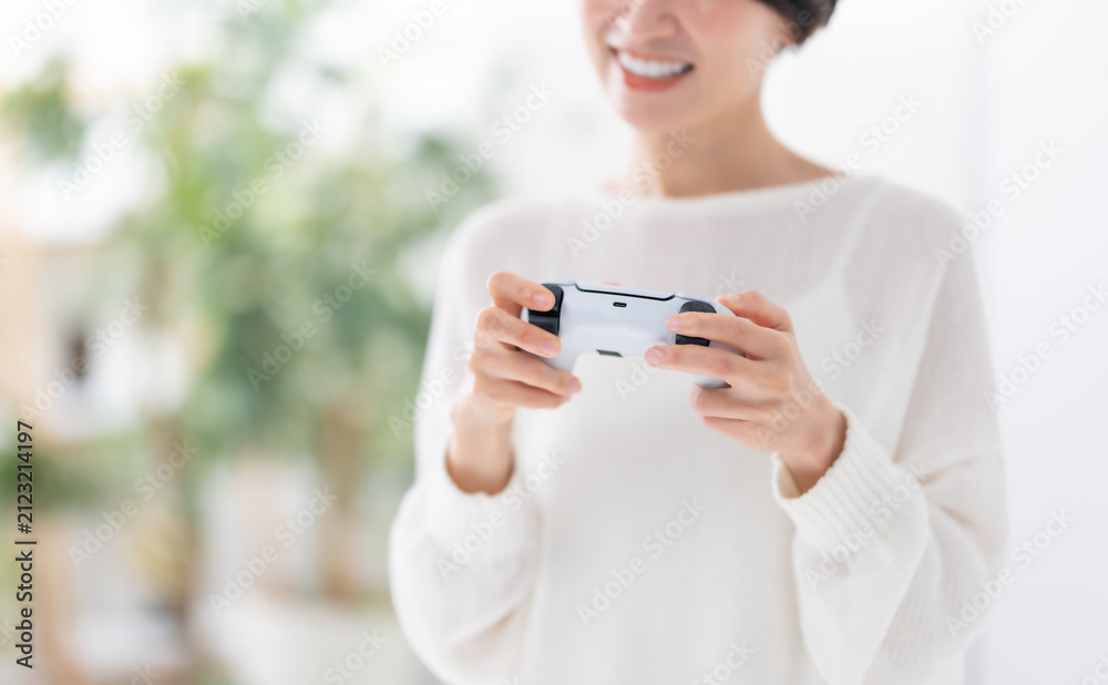 Quadro su tela ゲームをする女性