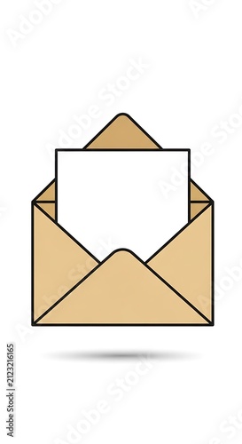 Clean lines: an open mail icon, poised for an unwritten tale.