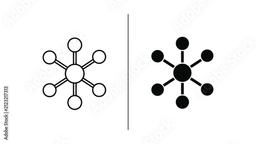 Bild auf Leinwand Network hub icons