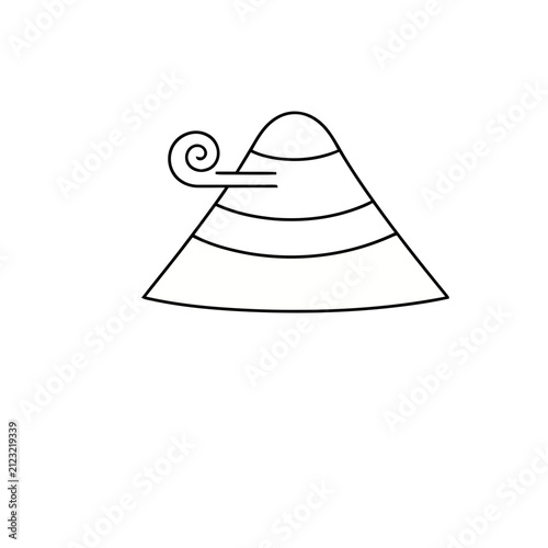 Wind blowing over a layered hill
