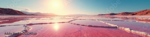 Geometric salt pan network, sun reflecting off brine , salt pans, ecology, photography