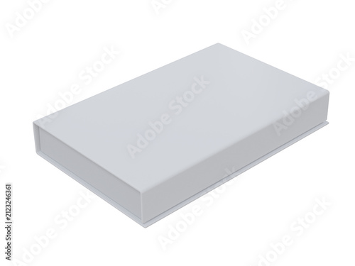 3D Blank rigid gift box mockup with closed magnetic lid isolated on a background. Premium packaging template for luxury branding, product presentation, print design, retail packaging and marketing.