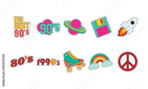90s Retro Sticker Illustration