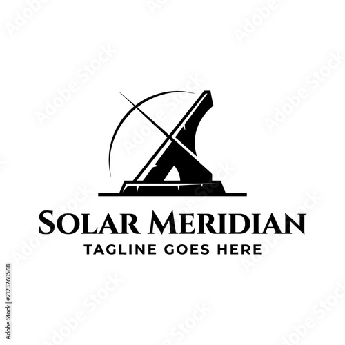 Minimalist graphic representing time, solar power, and scientific measurement for renewable brands.