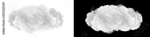 Photography Realistic white cloud with alpha channel isolated on black background for design