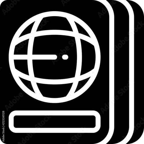 passport glyph icon. Strong and solid vector icon for websites, mobile interfaces, presentations, and visual branding. High quality and easy to edit.