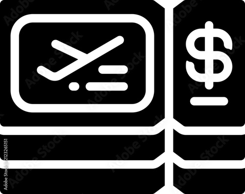 boarding pass glyph icon. Strong and solid vector icon for websites, mobile interfaces, presentations, and visual branding. High quality and easy to edit.
