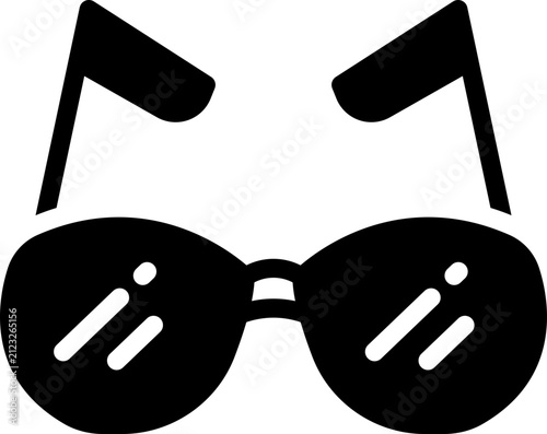 sunglasses glyph icon. Strong and solid vector icon for websites, mobile interfaces, presentations, and visual branding. High quality and easy to edit.