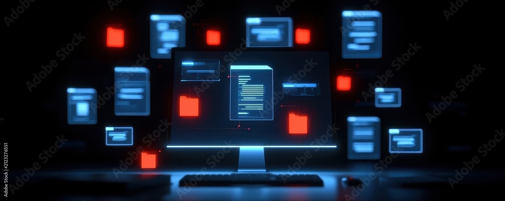 Fototapeta premium desk manages workflow evolution idea consult handling and science across decision business systems