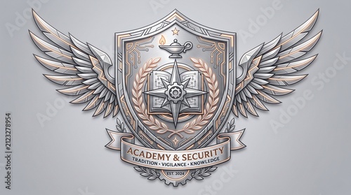 Vector illustration of an Academy emblem logo