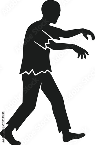 Foto Zombie character vector art, horror silhouette concept, halloween decoration, sc