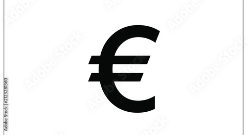 Euro symbol icon on a white background simple graphic design