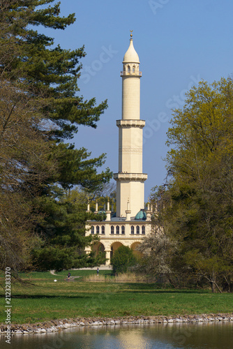 Lednice Minaret Across the Pond in Spring⁠