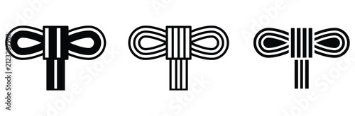 Bild auf Leinwand WebRope knot vector icon set, cord tie loop symbol for maritime nautical sailing