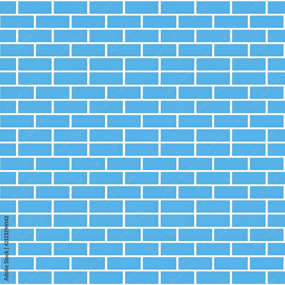 Fototapeta premium A seamless pattern of light blue bricks with white grout lines