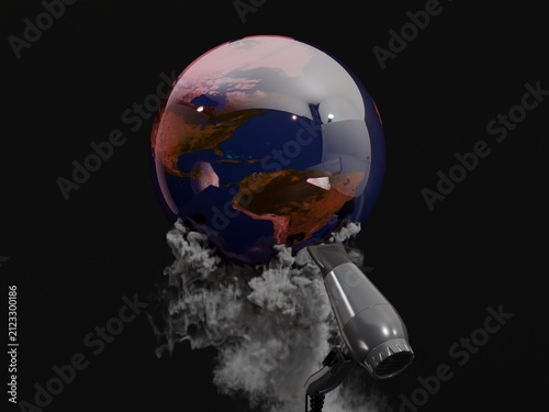Obraz na płótnie Illustration of a globe covered by dark smoke, symbolizing air pollution, emissions, and global warming impact