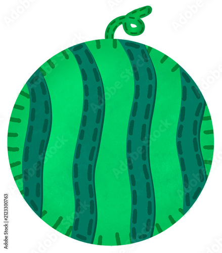 Cute Felt Watermelon Clipart Sticker Isolated on Transparent Background