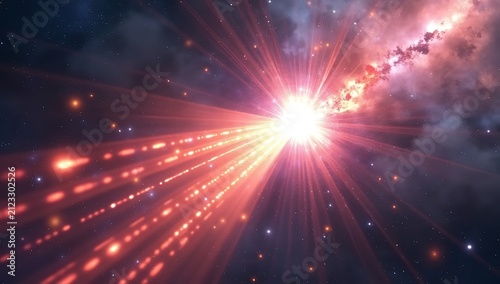 Bright Burst of Light and Energy in Space.