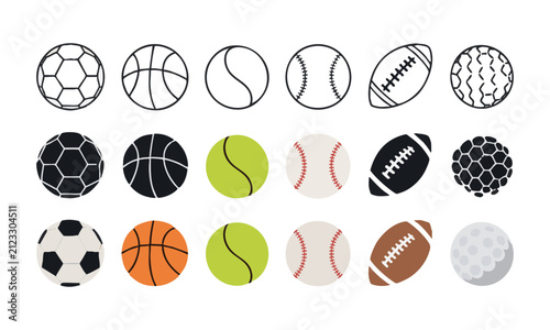 Soccer Basketball Tennis And Sports Ball Set.