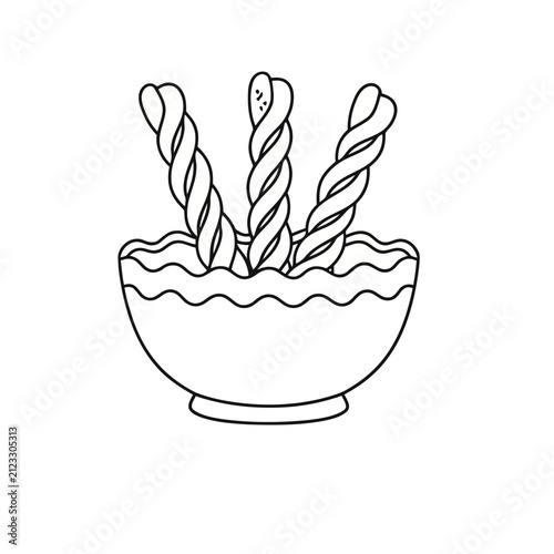 Twisted Breadsticks in a Bowl