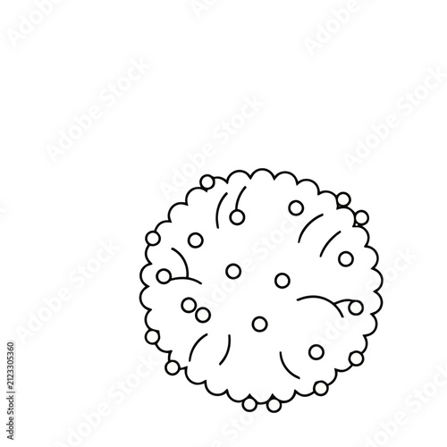 Abstract circular shape with dots and lines