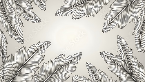 Elegant Feather Illustration on Light Background for Design.