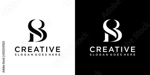 SB or BS initial letter logo design vector template
