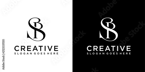 SB or BS initial letter logo design vector template