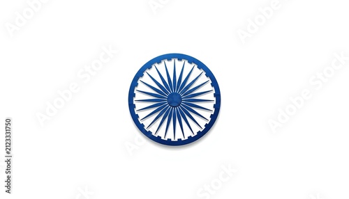 Ashoka Chakra emblem on a white background