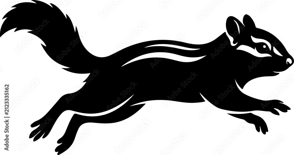 Fototapeta premium Cute chipmunk silhouette vector illustration