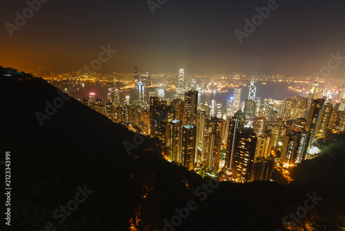 Canvastavla Large, Hong Kong city skyline at Night from Victoria Peak