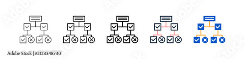 Decision Tree different style icons set vector illustration. 