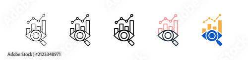 Predictive Chart different style icons set vector illustration. 