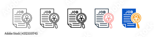 Job Seeker different style icons set vector illustration. 