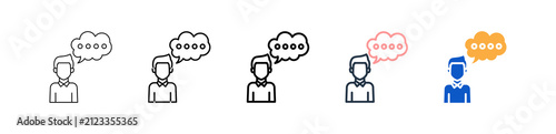 Thought different style icons set vector illustration. 