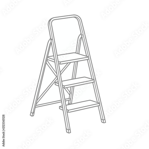 Three-step folding stepladder