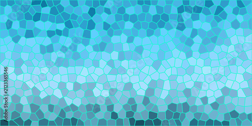 Abstract blue mosaic pattern background with varying shades of azure light.