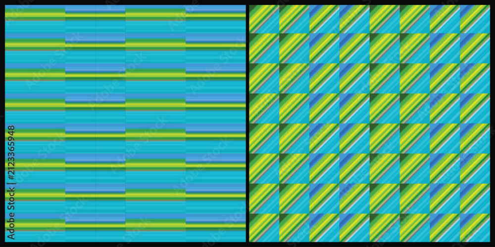 Obraz premium Blue Cyan Lime Gradient Geometric Seamless Pattern Background for Textile Wallpaper Fabric Packaging Web Print and Digital Design.