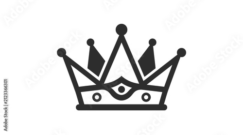 Fotografie Black Crown Icon Symbol Royalty.