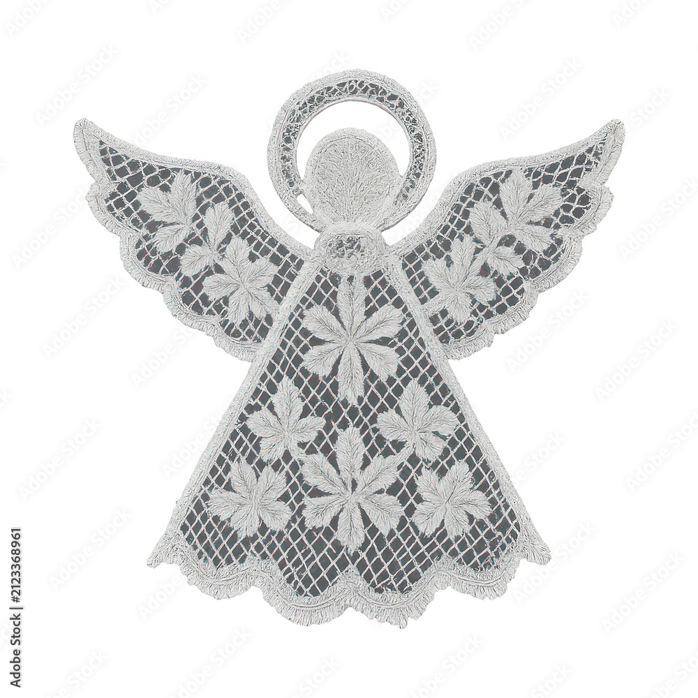 Naklejka premium PNG Intricate lace angel design.