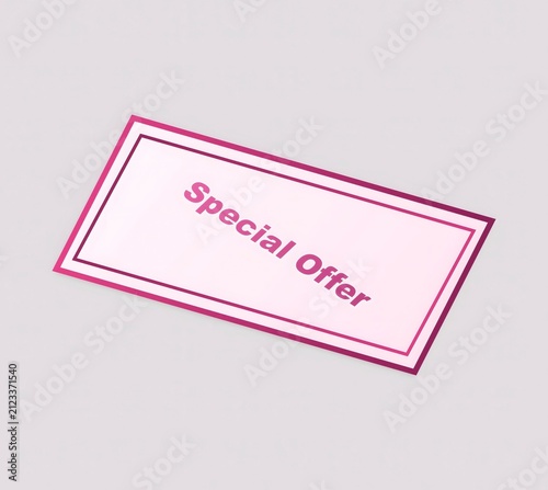 Special offer text sign with a red border frame rectangular label design for retail marketing promotion and store discount sales