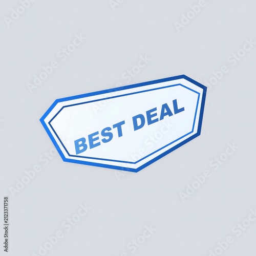 Blue best deal banner sticker label for retail shopping and marketing promotion isolated graphic element for business advertising