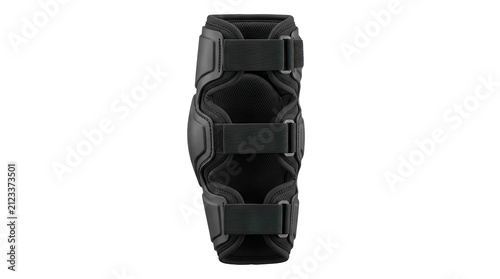 Sports elbow guard with adjustable straps and protective shell isolated on transparent background protection gear equipment