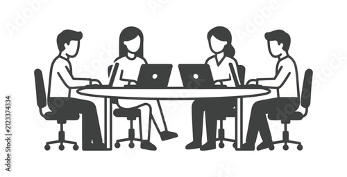 Business Team Meeting Vector Illustration