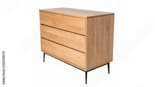 Photography Classic wooden chest of drawers storage nightstand home furniture isolated on tr