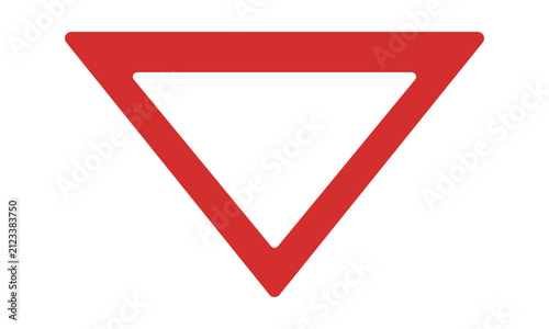 Give Way Traffic Sign Symbol for Road Safety and Direction