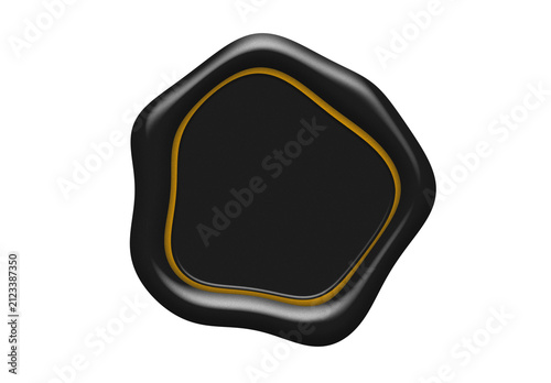 Quadro su tela Blank Black Wax Seal Pentagon Gold Ring Stamp