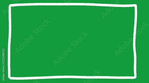 Hand Drawn White Outer Border Frame Animated Shape on Green Screen