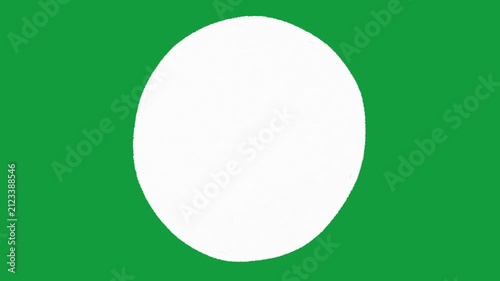 Hand Drawn White Circle Animated Shape Overlay on Green Screen